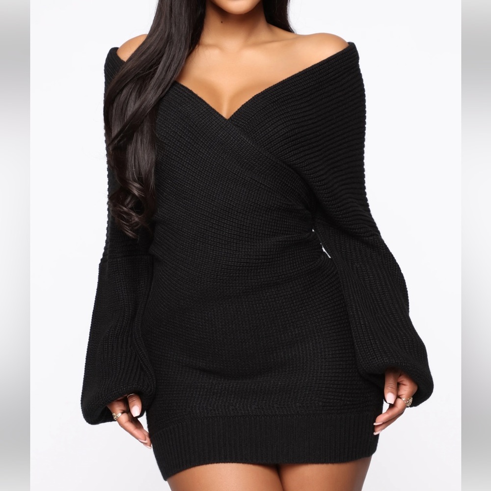 Black Fashion Nova Sweater Dress.